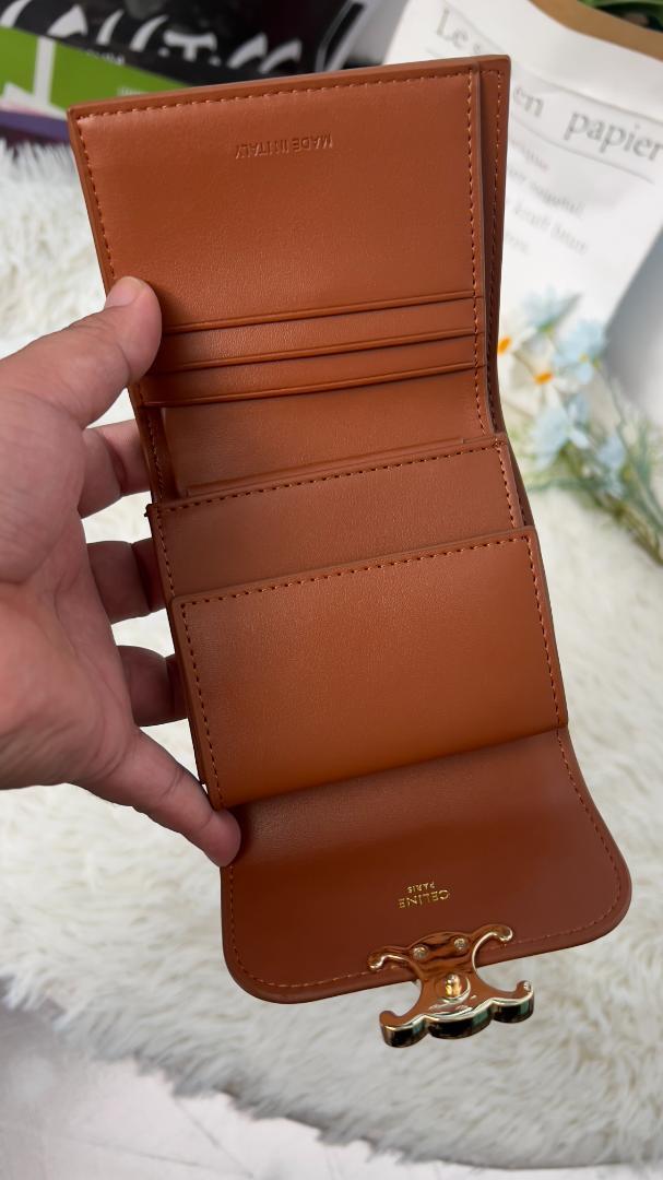 セリーヌ 三つ折財布 ブラウン マカダム トリオンフ